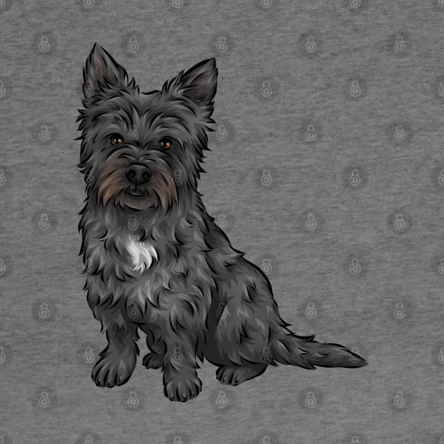 Black Cairn Terrier Dog by Shirin Illustration